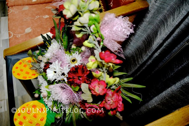 scarlet flower arrangement enhances the sensuality