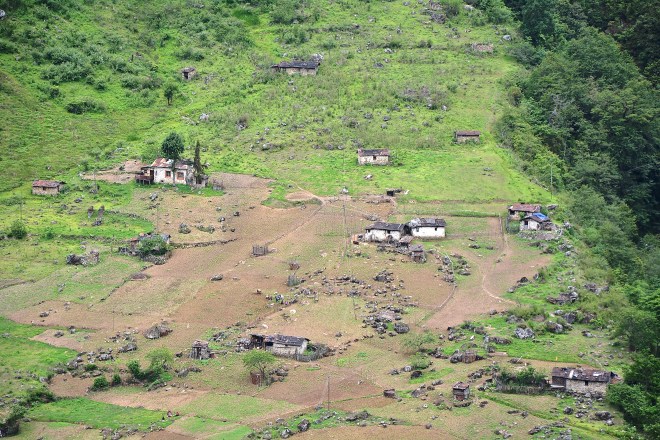 Abandon huts on a mountain