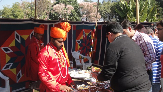 Colorful attires healthy food 