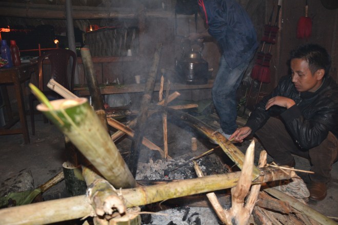 Organic black tea brewed inside a bamboo along with pork. So strong & refreshing 